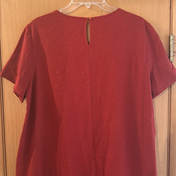 Eileen Fisher Women's Raw Silk Dress Red Size Medium - Picture 10 of 11
